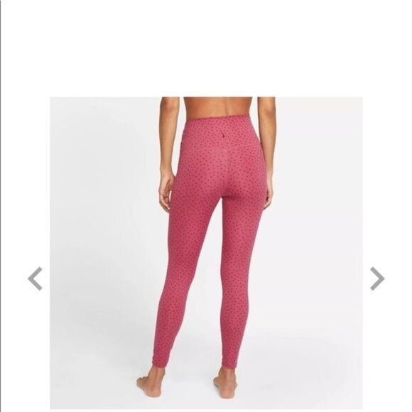 Nike Dri Fit Size Medium Leggings High Rise Crossover Front Workout Pants Pink - Picture 2 of 10